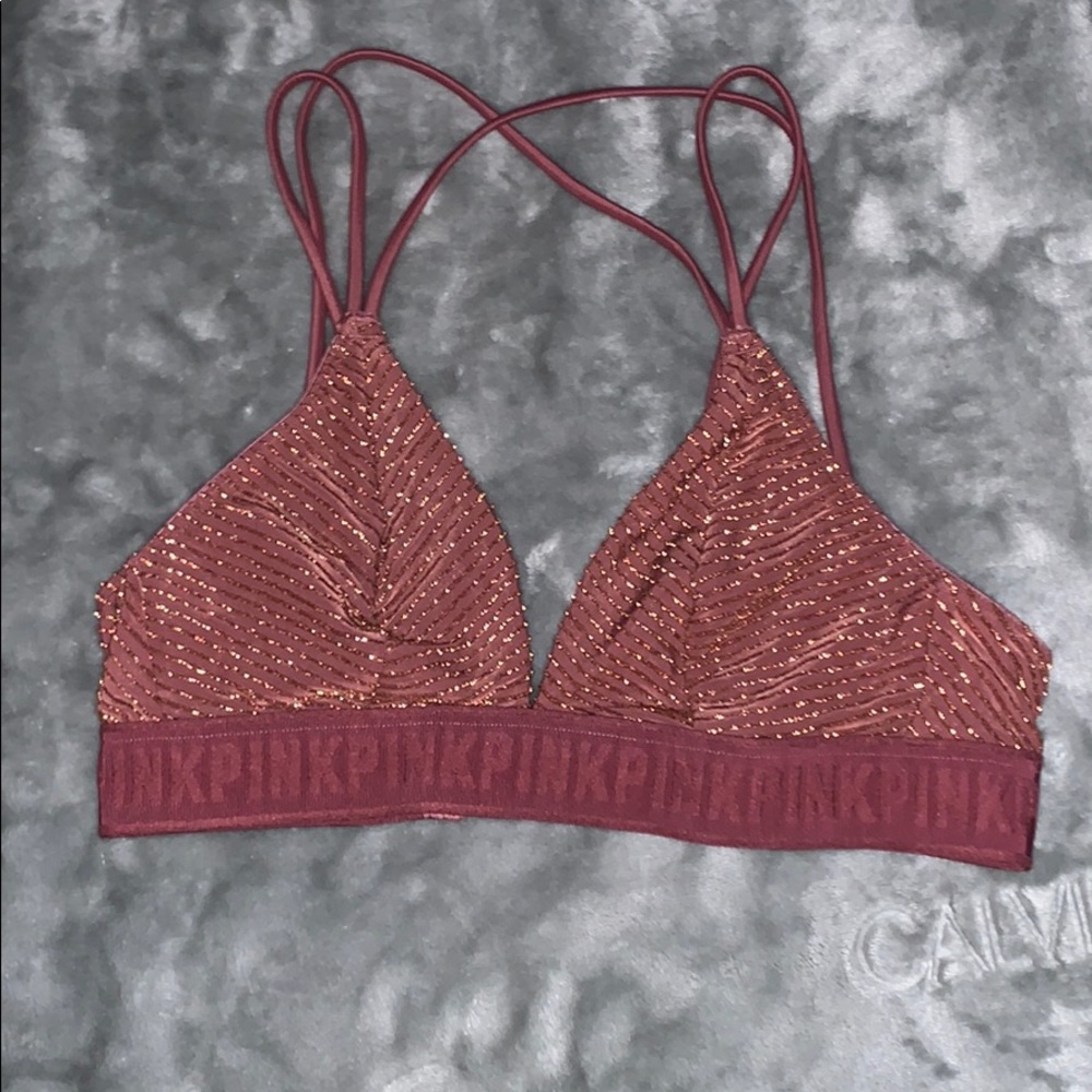 Pink and metallic gold Victoria secret bralette